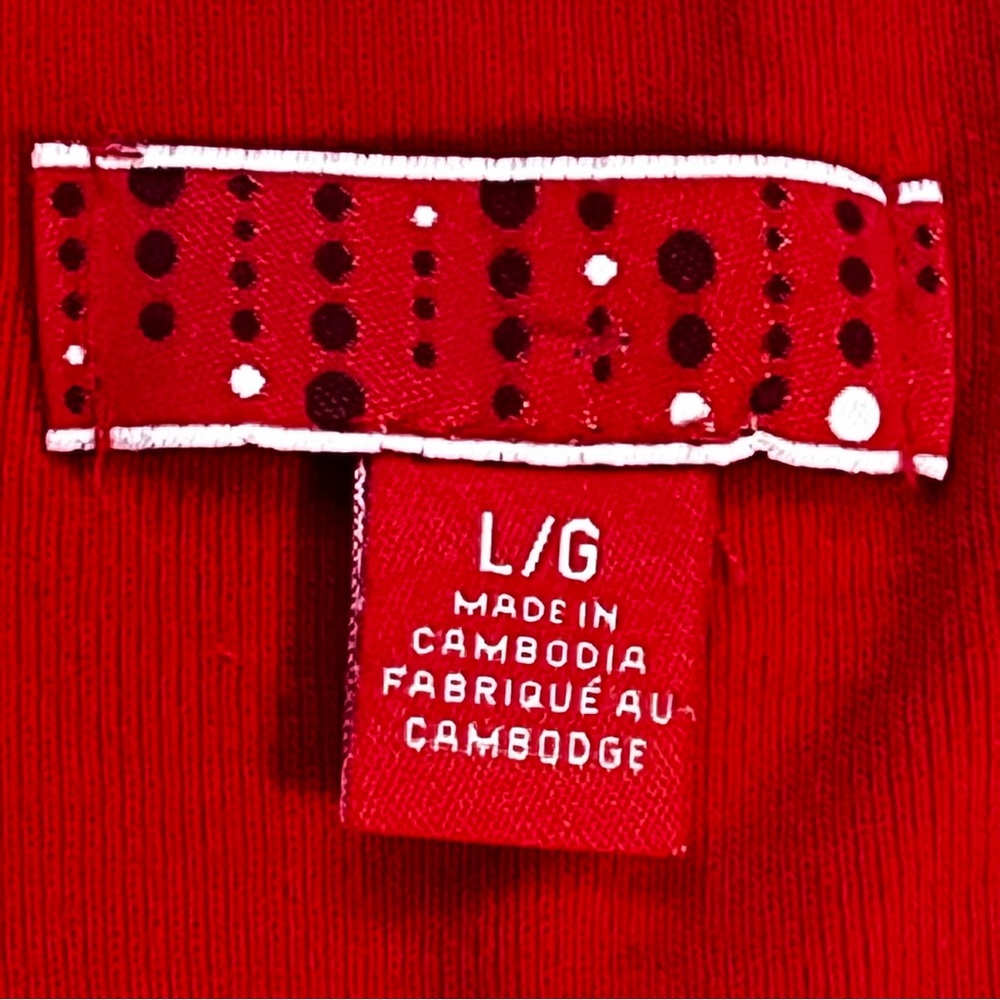 Women’s Christmas Nightwear Themed Pajamas in Red/White Sz LG - Picture 4 of 9